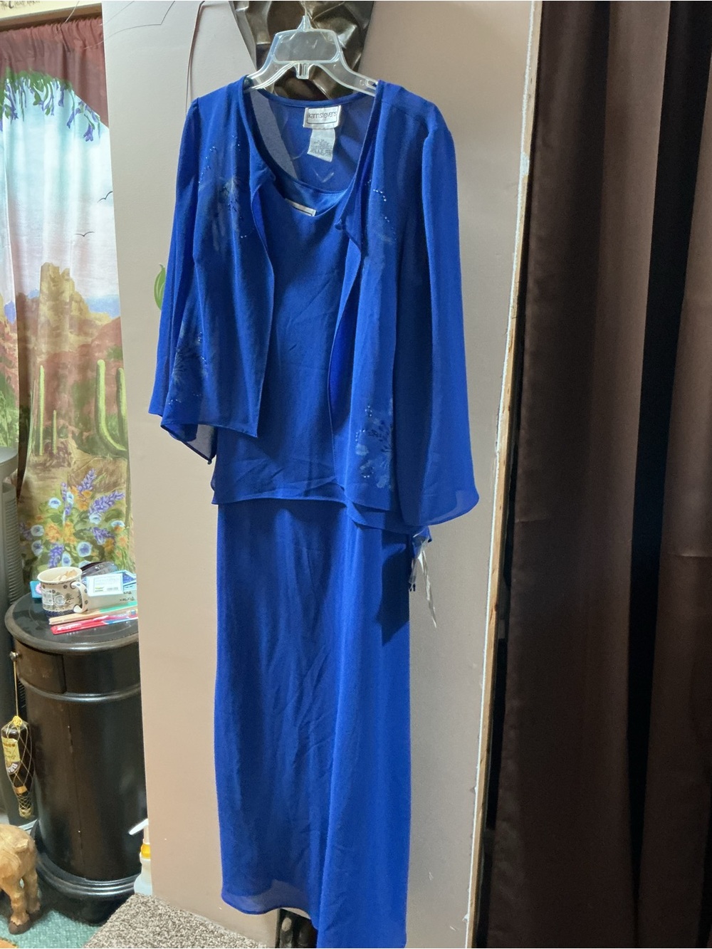 karin stevens Royal Blue Midi Dress with Jacket